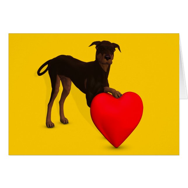 Doberman Pinscher With Heart (Front Horizontal)