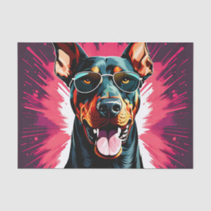 Doberman Pinscher With Sunglasses Tissue Paper