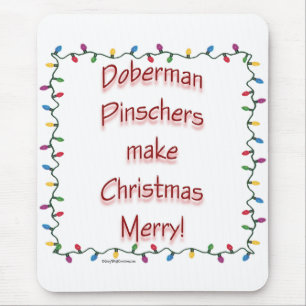 Doberman Pinschers Make Christmas Merry Mouse Mat