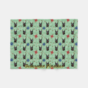 Doberman Portrait Fleece Blanket