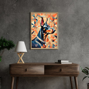 Doberman poster {BD-C1} Orange Black l geometric