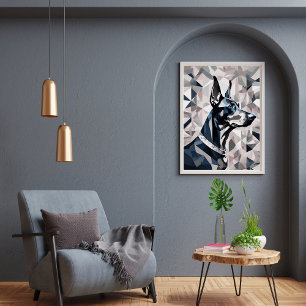 Doberman poster {BD-C2} monotone l geometric