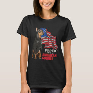 Doberman Proud To Be An American Soldier T-Shirt