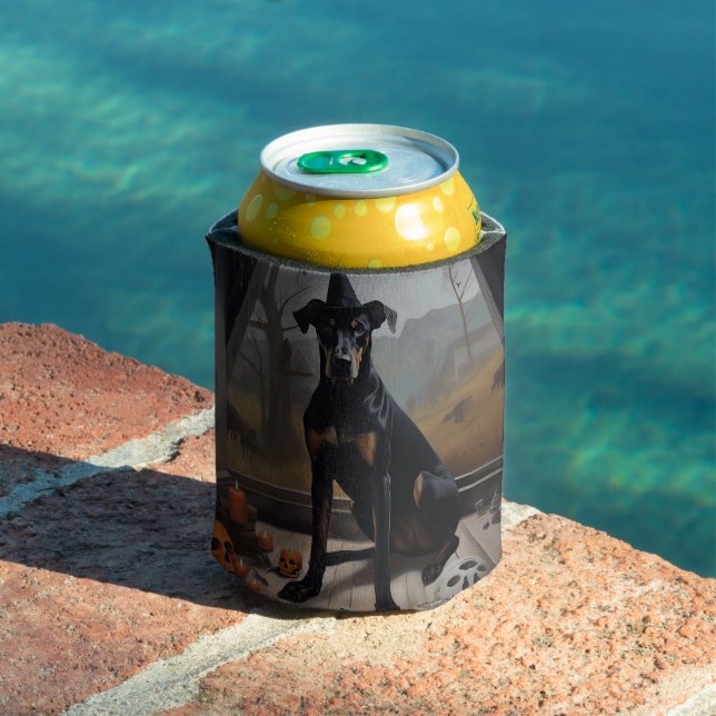 Doberman Pumpkins Halloween Scary Can Cooler (In Situ Pool)