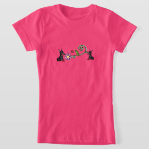 Doberman puppies and flowers girl's T-Shirt