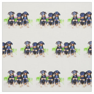 Doberman puppies dog Custom Fabric