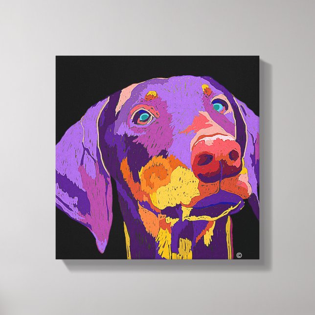 Doberman puppy art canvas print (Front)