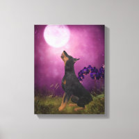 Doberman Purple Fantasy Orchids Dog Art
