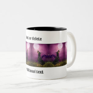 Doberman Purple Orchids Dog Art Personalized Two-Tone Coffee Mug