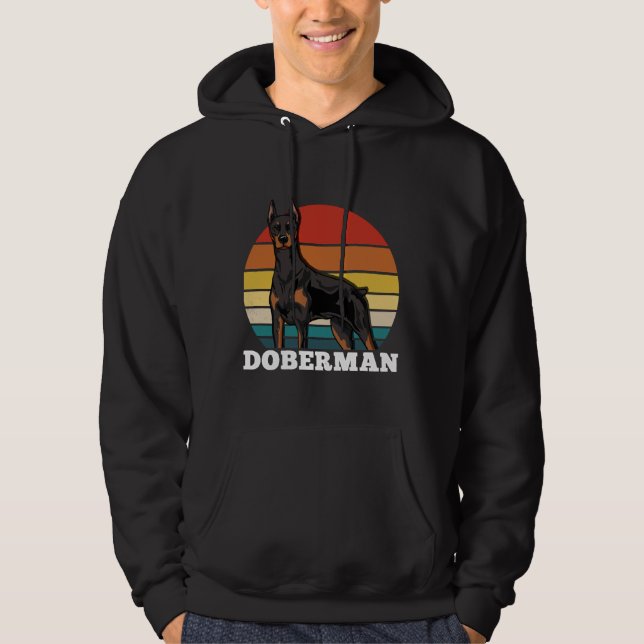 Doberman Retro  625 Hoodie (Front)