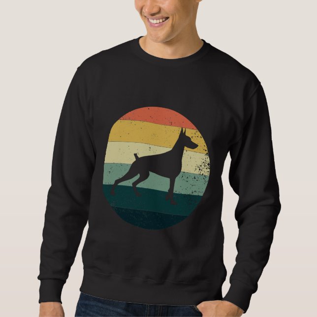 Doberman Retro Style Sweatshirt (Front)