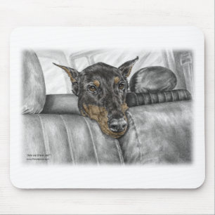 Doberman Riding in Car Mouse Mat