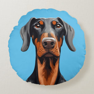 Doberman Round Cushion