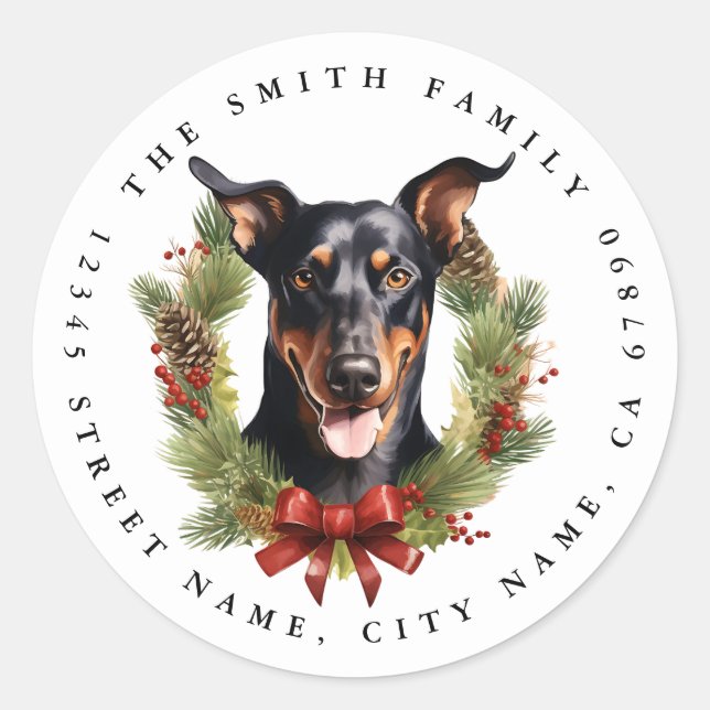 Doberman Round Stickers (Front)