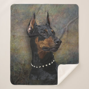 Doberman   sherpa blanket