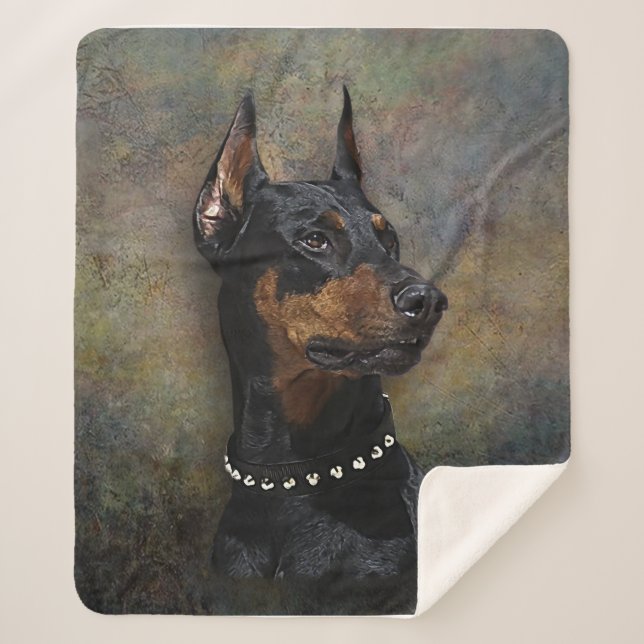 Doberman   sherpa blanket (Front)