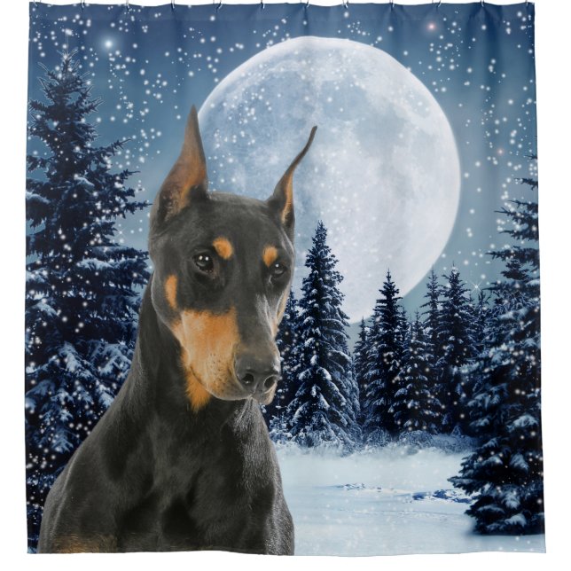 Doberman Shower Curtain (Front)
