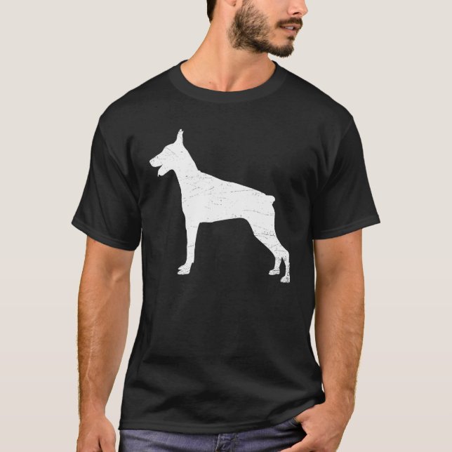 Doberman Silhouette Animal Dog Doberman T-Shirt (Front)