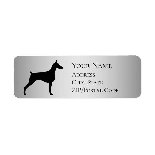 Doberman Silhouette Return Address (Front)