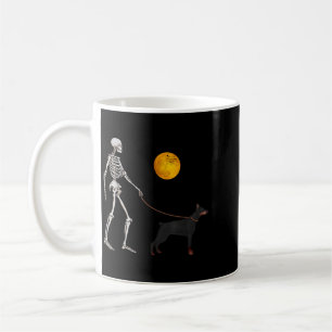 Doberman Skeleton Dog Walking Halloween Costume Coffee Mug