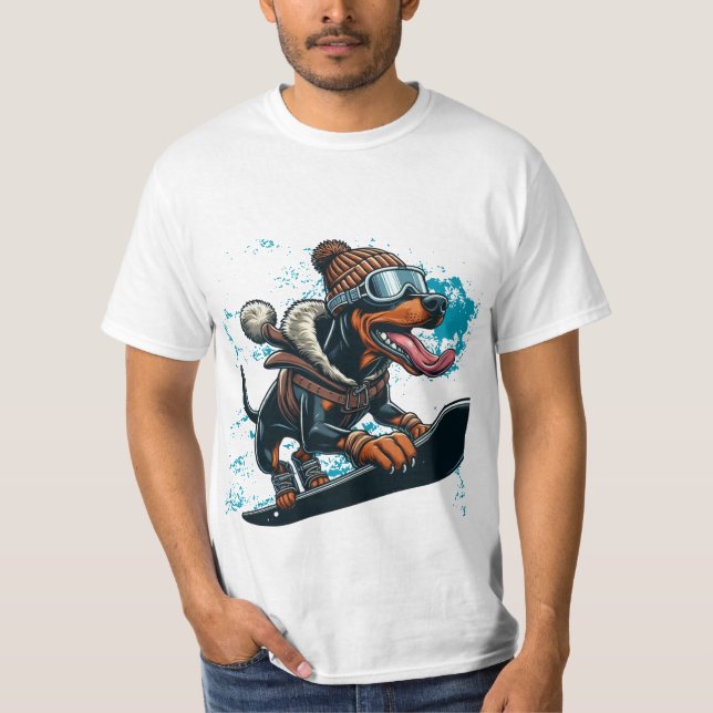doberman snowboard T-Shirt (Front)
