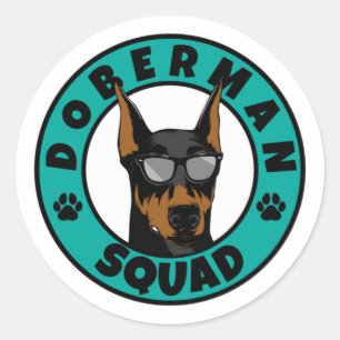 Doberman Squad Classic Round Sticker