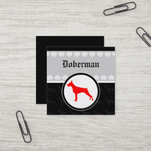 Doberman square business card