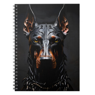 Doberman Steel Vibe Silhouette Vertical Notebook