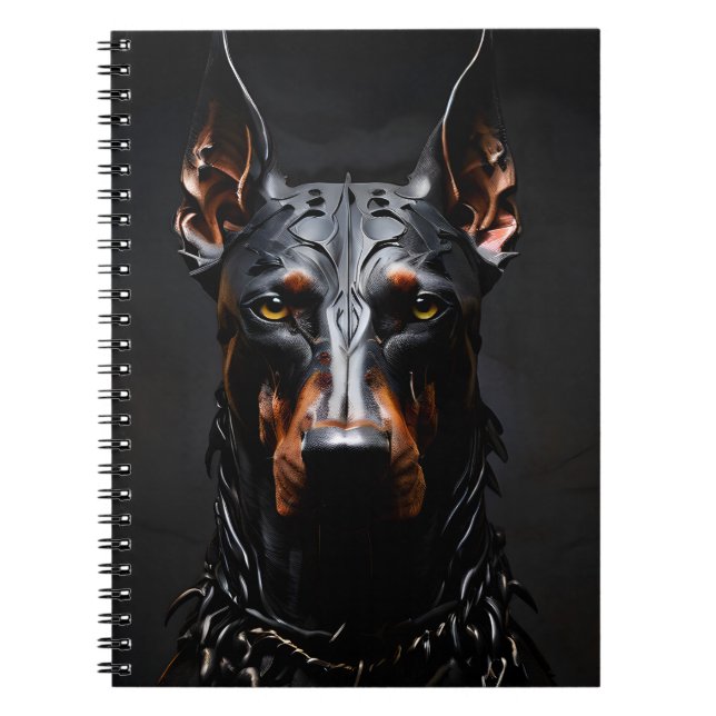 Doberman Steel Vibe Silhouette Vertical  Notebook (Front)
