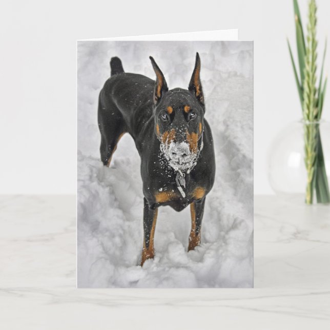 Doberman The Best Joys in Life are Free Thank You Card (Front)