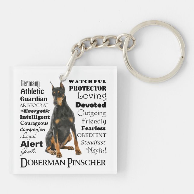 Doberman Traits Keychain (Back)