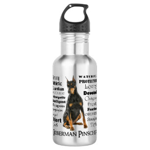 Doberman Traits Water Bottle