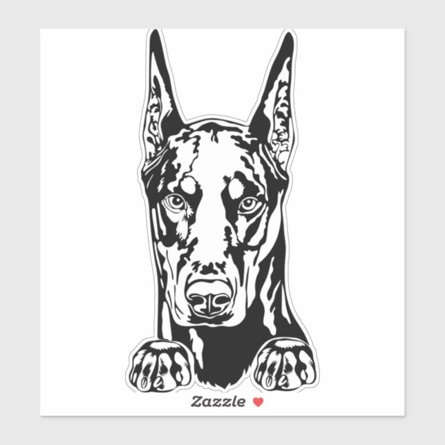 Doberman Vinyl Car Sticker (Sheet)