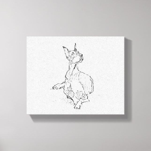 Doberman Wall Art – Minimalist Dog Line Drawing (Front)