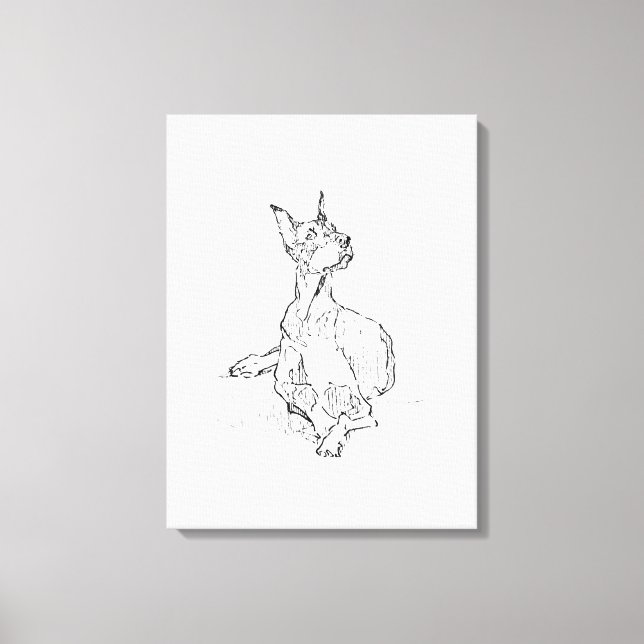 Doberman Wall Art – Minimalist Dog Line Drawing (Front)