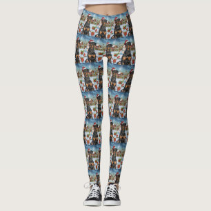 Doberman Winter Wonderland Christmas Joy Leggings