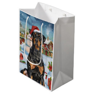 Doberman Winter Wonderland Christmas Joy Medium Gift Bag