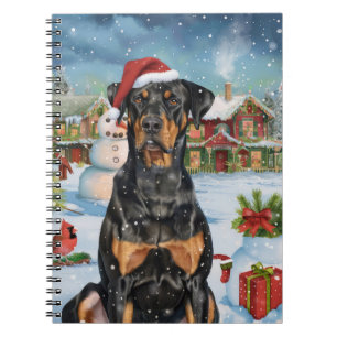 Doberman Winter Wonderland Christmas Joy Notebook