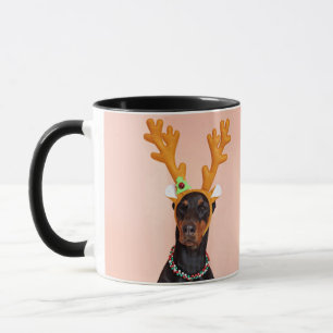 Doberman with Horns of a Deer Mug