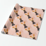 Doberman with Horns of a Deer Wrapping Paper<br><div class="desc">doberman dog christmas pet, 
merry happy winter xmas, 
head paw pinscher brown , 
looking adorable pedigree holiday, 
decor costume funny puppy, 
big horn bells horns, 
colour canine domestic purebred , 
cute breed young, 
animal deer , 
dog doberman christmas pet, </div>