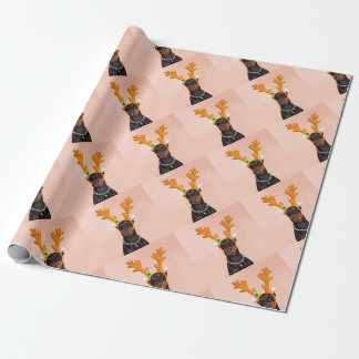 Doberman with Horns of a Deer Wrapping Paper