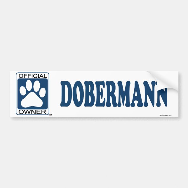 Dobermann Blue Bumper Sticker (Front)