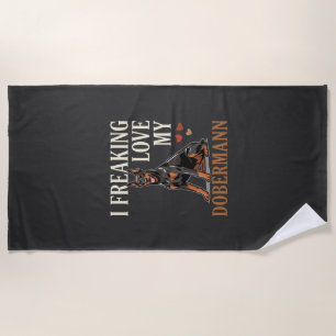 Dobermann Love Dog Lover Beach Towel