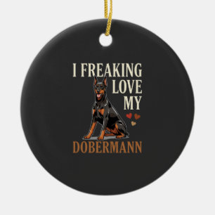 Dobermann Love Dog Lover Ceramic Tree Decoration