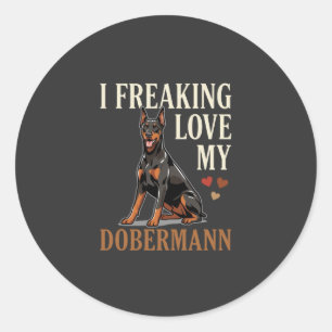 Dobermann Love Dog Lover Classic Round Sticker