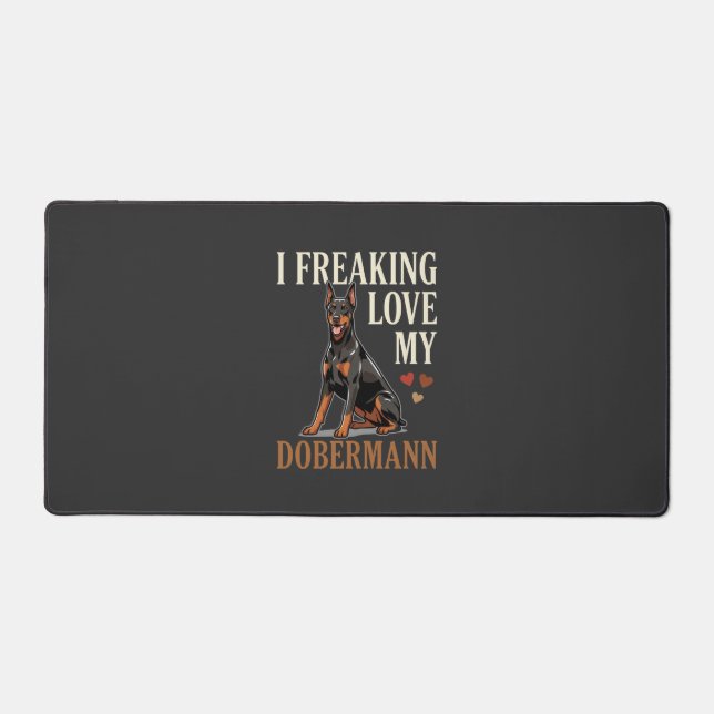Dobermann Love Dog Lover Desk Mat (Front)