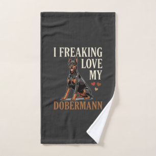 Dobermann Love Dog Lover Hand Towel