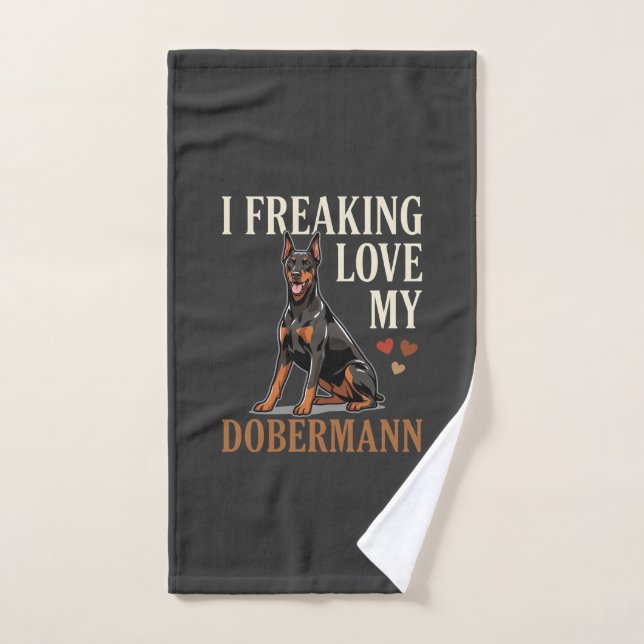 Dobermann Love Dog Lover Hand Towel (Hand Towel)