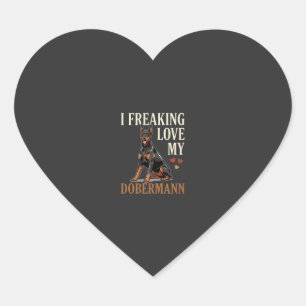 Dobermann Love Dog Lover Heart Sticker