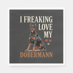 Dobermann Love Dog Lover Napkin
